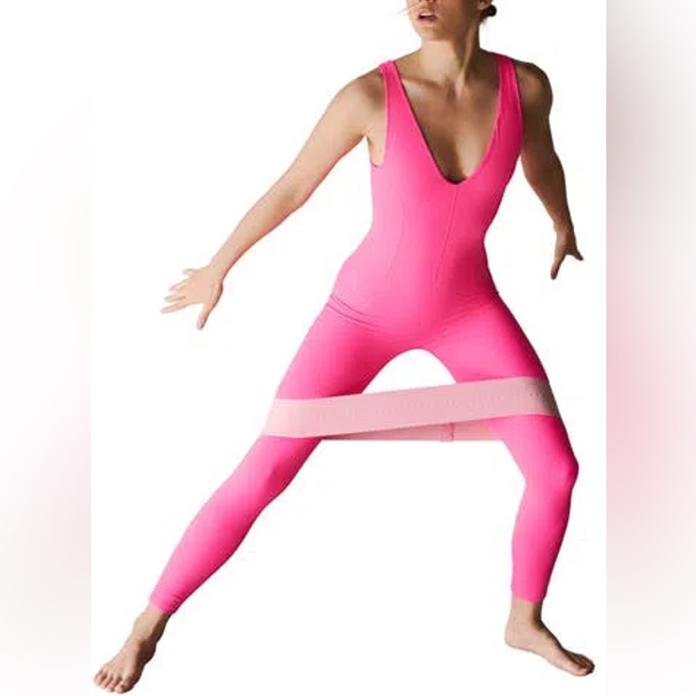 Free People FP Movement Never Better Strappy Back Jumpsuit Hot Pink Size Small